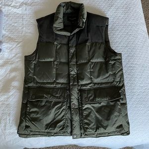 Olive green puff vest